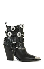 AZALEA WANG Women's Riggins Black Western Booties