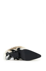AZALEA WANG Women's Jonette Black Multi Faux Fur Booties