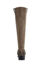 AZALEA WANG Women's Eathelin Brown Over-The-Knee Moto Boots
