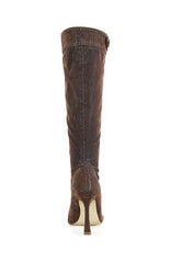 AZALEA WANG Women's Kazuki Burnt Orange Velvet Stiletto Boots