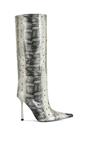 AZALEA WANG Women's Madeye Snake Stiletto Boots