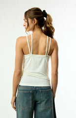 adidas White Double Layered Tank Top