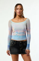 The Met x Pacsun Claude Monet Off-The-Shoulder Long Sleeve Top