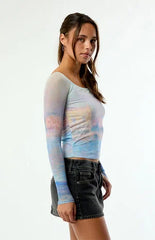The Met x Pacsun Claude Monet Off-The-Shoulder Long Sleeve Top