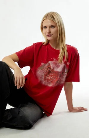 Coca Cola by Pacsun Holly Elf Oversized T-Shirt