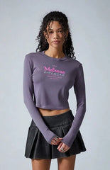 Third Charm Melrose City Star Long Sleeve Cropped T-Shirt