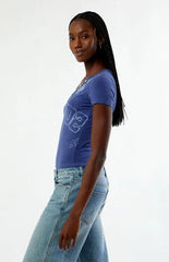 Your Favorite Varsity Print Short Sleeve Henley Top