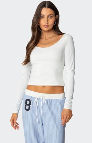 Edikted Millicent Wide Scoop Neck Top