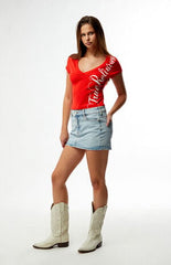 True Religion Ribbed Cap Sleeve V-Neck T-Shirt