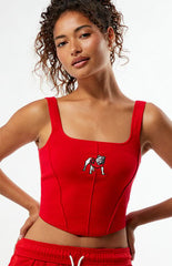 HYPE & VICE Georgia Bulldogs Knit Corset Top