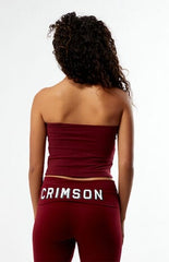 HYPE & VICE Harvard Crimson Embroidered Tube Top