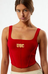 HYPE & VICE USC Trojans Knit Corset Top