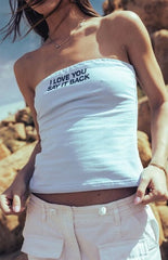 LONELY GHOST I Love You Say It Back Zip Tube Top