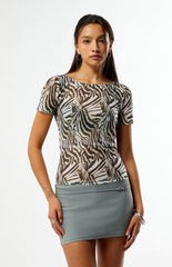 Third Charm Roxy Mesh Zebra T-Shirt
