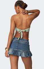 Edikted Kloe Backless Crochet Split Front Top