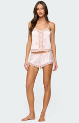 Edikted Clair Lacey Satin Effect Tank Top