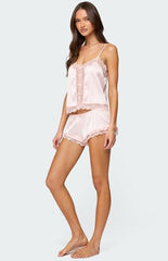 Edikted Clair Lacey Satin Effect Tank Top