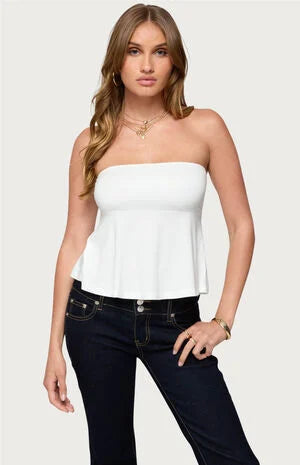 Edikted Beaux Strapless Babydoll Top