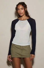 Pacsun Kate Long Sleeve Baseball T-Shirt