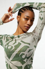 The Met x Pacsun Fairytale Mesh Long Sleeve Top