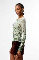 The Met x Pacsun Fairytale Mesh Long Sleeve Top