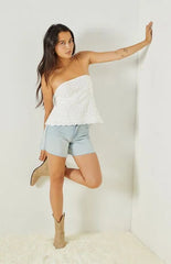 Beverly and Beck Naomi Patchwork Tie Back Tube Top