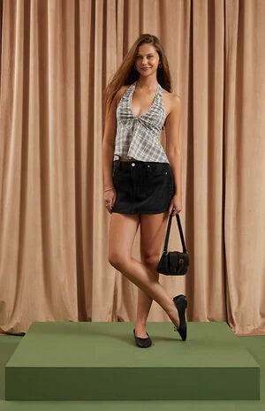 Beverly and Beck Plaid Halter Top