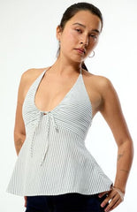 Beverly and Beck Mila Striped Halter Top
