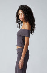 Third Charm Ellie Grommet Off-The-Shoulder Top