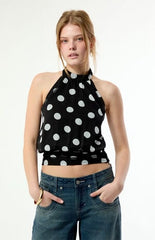 Beverly and Beck Mira Polka Dot Halter Top