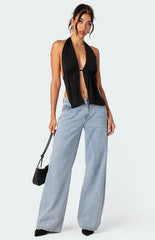 Edikted Split Front Top Halter Top