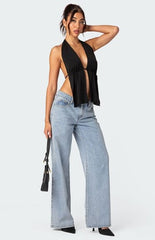 Edikted Split Front Top Halter Top