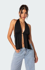 Edikted Split Front Top Halter Top