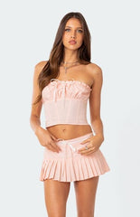 Edikted Karmen Gathered Lace Up Corset