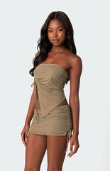 Edikted Joy Asymmetric Sheer Mesh Tube Top