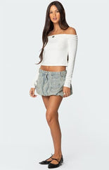 Edikted Gia Ruffled Off Shoulder Top