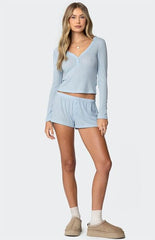 Edikted Keely Pointelle Henley Top