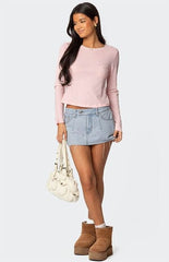 Edikted Rosemarie Lacey Waffle Top