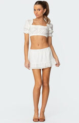 Edikted Lenora Puffed Sleeve Crop Top