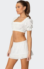 Edikted Lenora Puffed Sleeve Crop Top