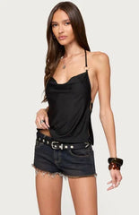 Edikted Bella Cowl Neck Halter Top