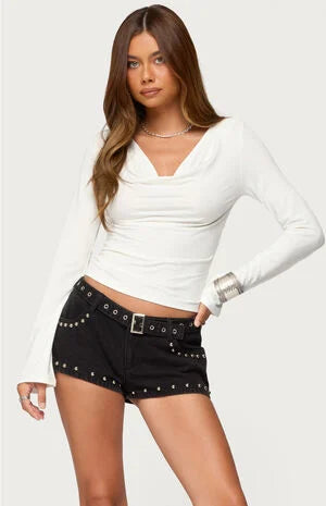 Edikted Marilla Cowl Neck Long Sleeve Top