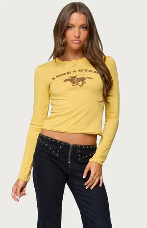 Edikted Lone Star Long Sleeve T-Shirt