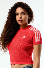 adidas Knit Crochet Short Sleeve Top