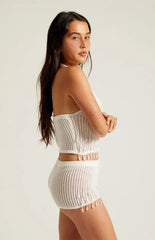 Beverly and Beck Alana Pearl Crochet Sweater Shorts