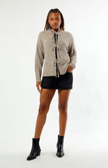 Daisy Street Tie Front Slouchy Knit Oversized Cardigan