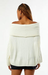 WEWOREWHAT Off-The-Shoulder Oversized Sweater