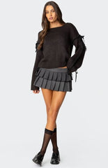 Edikted Amelia Lace Up Sleeve Sweater
