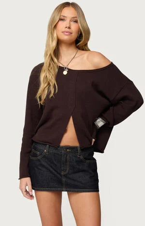 Edikted Moyra Off Shoulder Knit Top