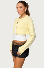 Edikted Morgynne Cropped Knit Cardigan